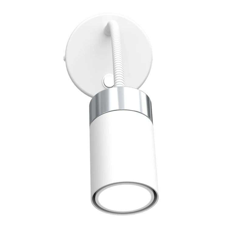 Lampa ścienna Kinkiet z włącznikiem Industrialny JOKER WHITE/CHROME 1xGU10 MLP8533 Milagro GU10 Loft lampka nocna do sypialni flex elastyczna regulowana nowoczesny metalowy biały biała chrom pojedynczy Inspiracje Premium
