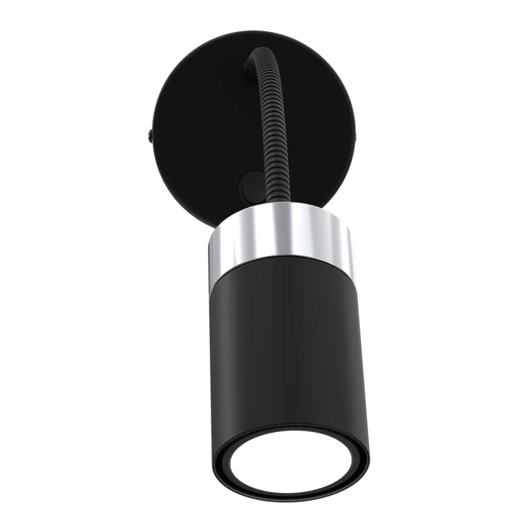 Lampa ścienna Kinkiet z włącznikiem Industrialny JOKER BLACK/CHROME 1xGU10 MLP8534 Milagro GU10 Loft lampka nocna do sypialni flex elastyczna regulowana nowoczesny metalowy czarny czarna chrom pojedynczy Inspiracje Premium