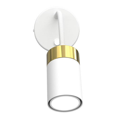 Lampa ścienna Kinkiet z włącznikiem Industrialny JOKER WHITE/GOLD 1xGU10 MLP8535 Milagro GU10 Loft lampka nocna do sypialni flex elastyczna regulowana nowoczesny metalowy biały biała złoty biało złota pojedynczy Inspiracje Premium