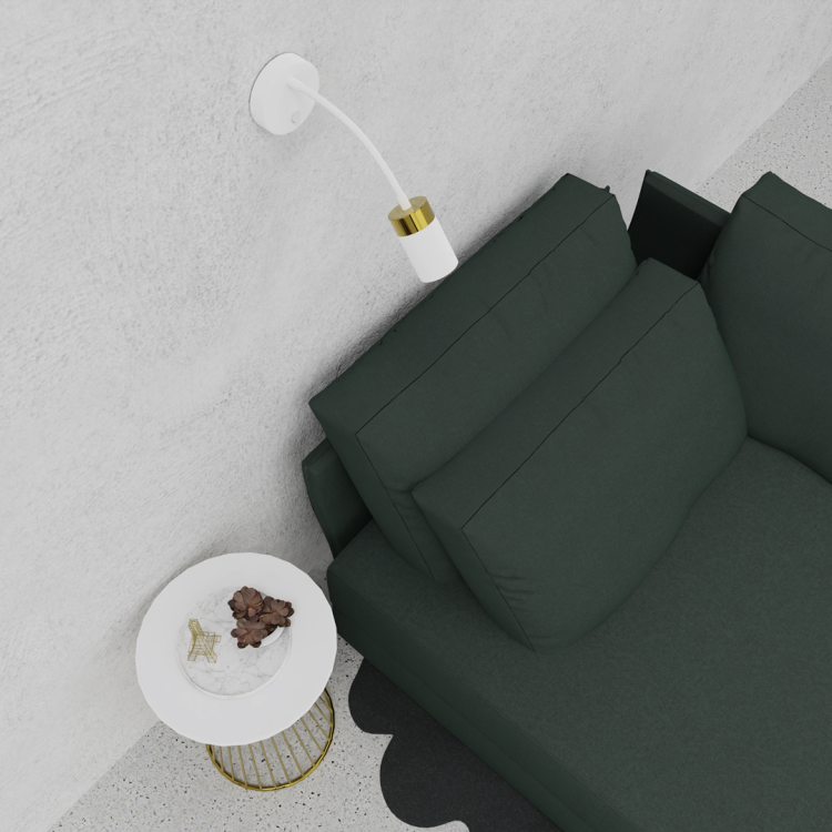 Lampa ścienna Kinkiet z włącznikiem Industrialny JOKER WHITE/GOLD 1xGU10 MLP8535 Milagro GU10 Loft lampka nocna do sypialni flex elastyczna regulowana nowoczesny metalowy biały biała złoty biało złota pojedynczy Inspiracje Premium