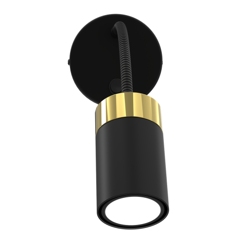 Lampa ścienna Kinkiet z włącznikiem Industrialny JOKER BLACK/GOLD 1xGU10 MLP8536 Milagro GU10 Loft lampka nocna do sypialni flex elastyczna regulowana nowoczesny metalowy czarny czarna złoty czarno złota pojedynczy Inspiracje Premium