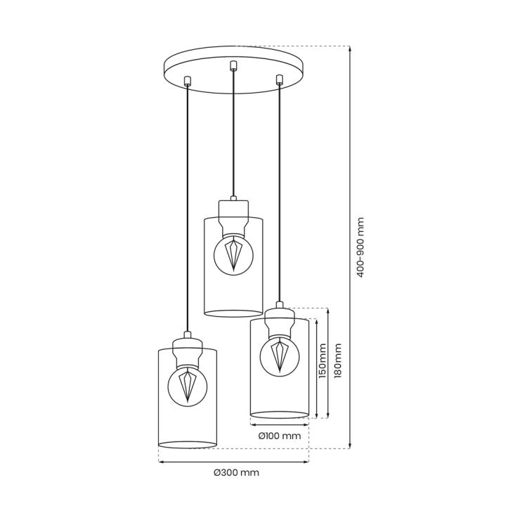 Lampa wisząca MADERA 3xE27 MLP8556 Milagro