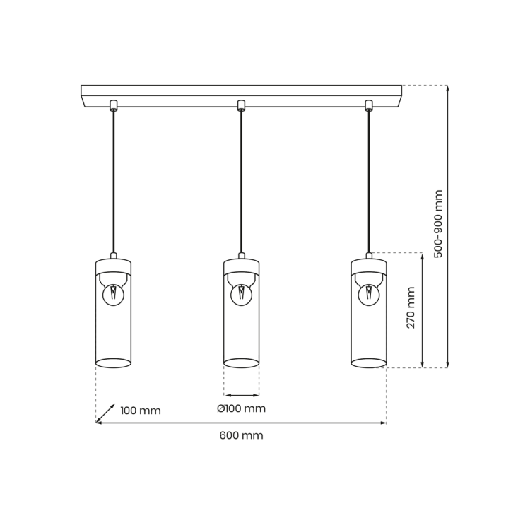 Lampa wisząca ELICA 3xE27 MLP8665 Milagro