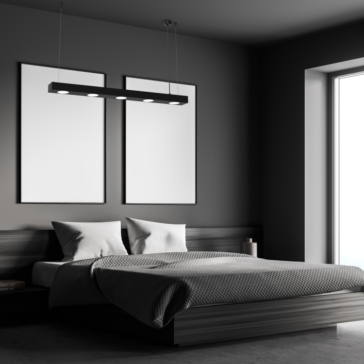 Lampa sufitowa wisząca listwa Industrialna Loft ALEXANDER 5xGX53 MLP8834 Milagro 5x GX53 90cm nowoczesna oprawa oświetleniowa metal czarny czarna zwis Inspiracje Premium