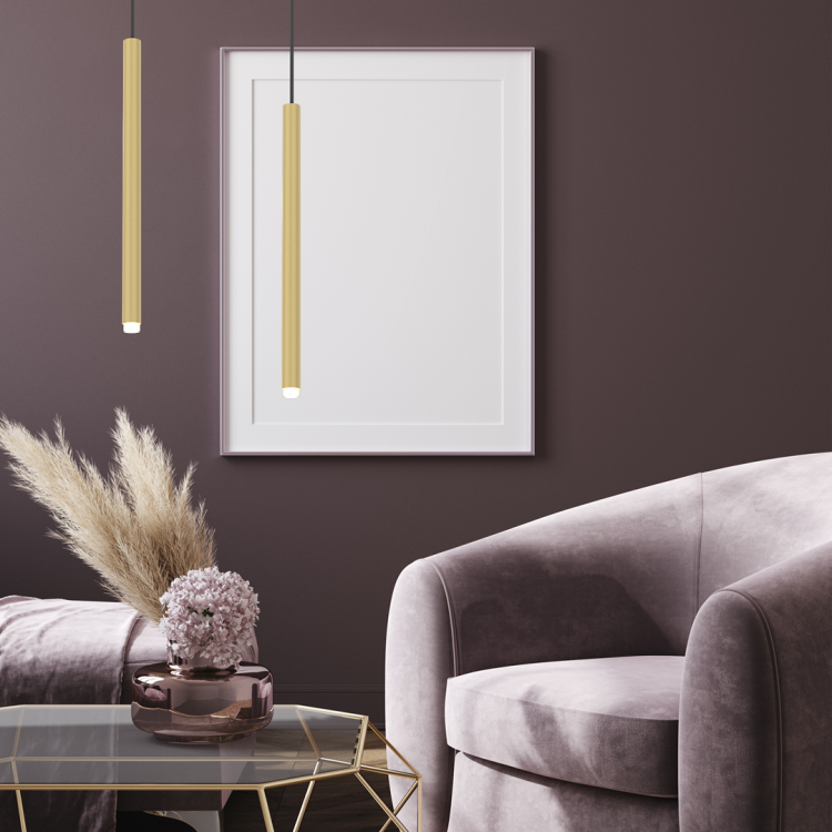 Lampa sufitowa wisząca żyrandol punktowa Industrialna MONZA BRASS 1xG9 max 8W LED MLP8839 Milagro 1x G9 Loft nowoczesna oprawa oświetleniowa tuba zwis czarny czarna złoty czarno złota Inspiracje Premium