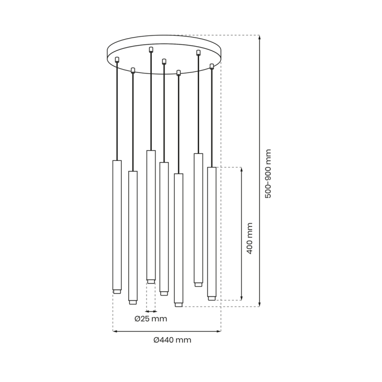 Lampa sufitowa wisząca żyrandol punktowa Industrialna MONZA BRASS 7xG9 max 8W LED MLP8843 Milagro 7x G9 Loft nowoczesna oprawa oświetleniowa tuba zwis czarny czarna złoty czarno złota Inspiracje Premium