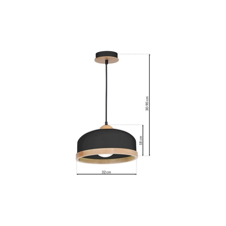 Lampa wisząca STUDIO BLACK 1xE27 MLP8851 Milagro