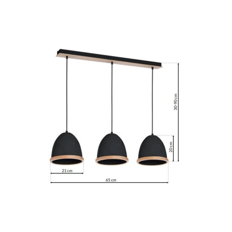 Lampa wisząca STUDIO BLACK 3xE27 MLP8853 Milagro