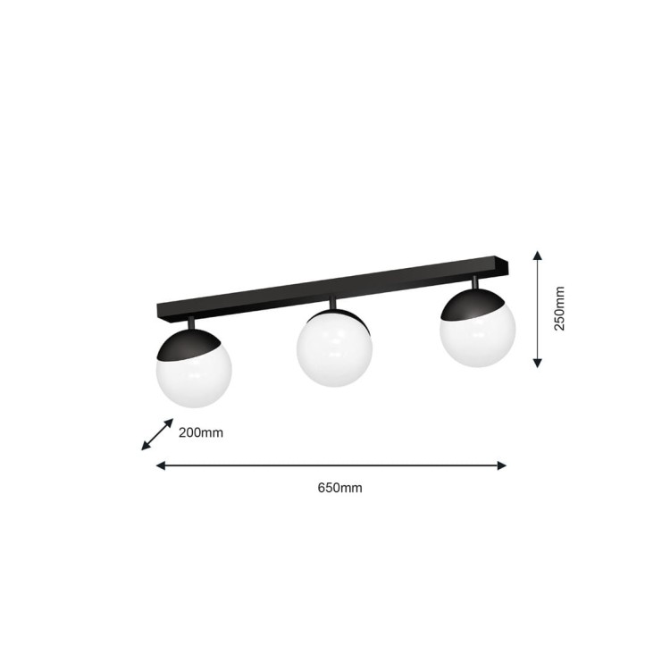 Lampa sufitowa SFERA BLACK 3xE14 MLP8857 Milagro