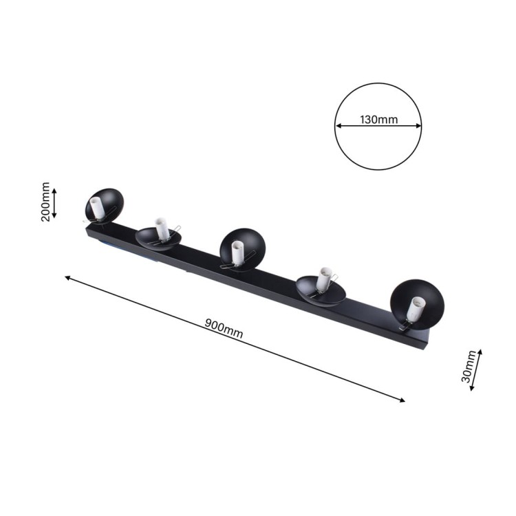 Lampa sufitowa SFERA BLACK 5xE14 MLP8859 Milagro