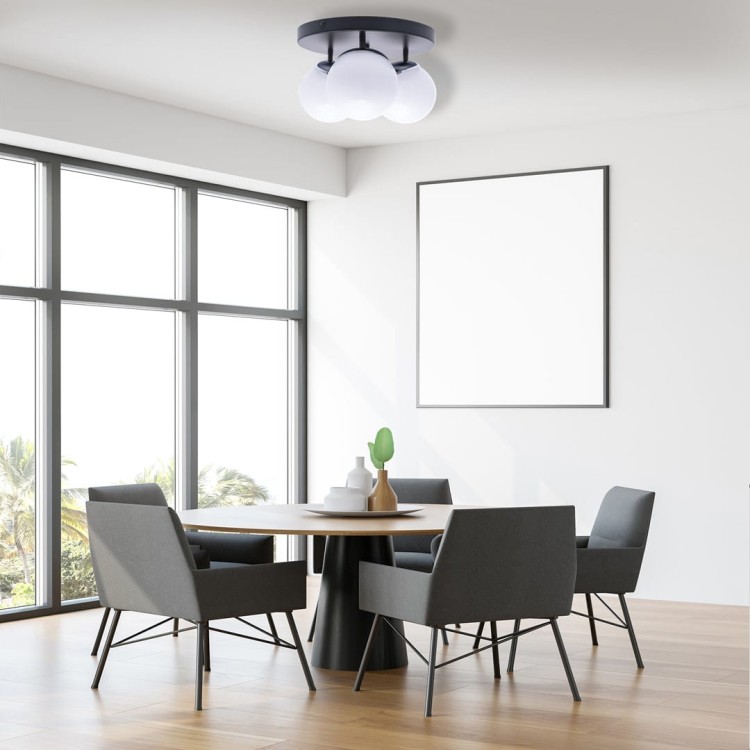 Lampa sufitowa SFERA BLACK/CHROME 3xE14 MLP8874 Milagro