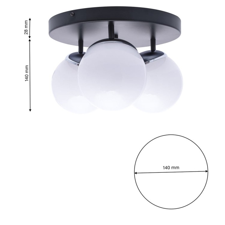 Lampa sufitowa SFERA BLACK/CHROME 3xE14 MLP8874 Milagro