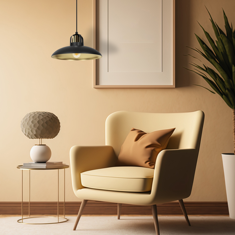 Lampa wisząca FELIX BLACK/GOLD 1xE27 MLP8906 Milagro