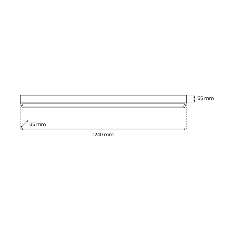 Lampa liniowa sufitowa LUNGO 18W MLP8910 Milagro 124cm 1xT8 LED Loft nowoczesna oprawa oświetleniowa zwis do biura nad biurko stół czarna czarny Inspiracje Premium