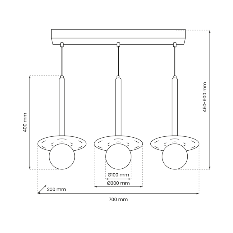 Lampa wisząca FUTURA 3xG9 MLP8914 Milagro