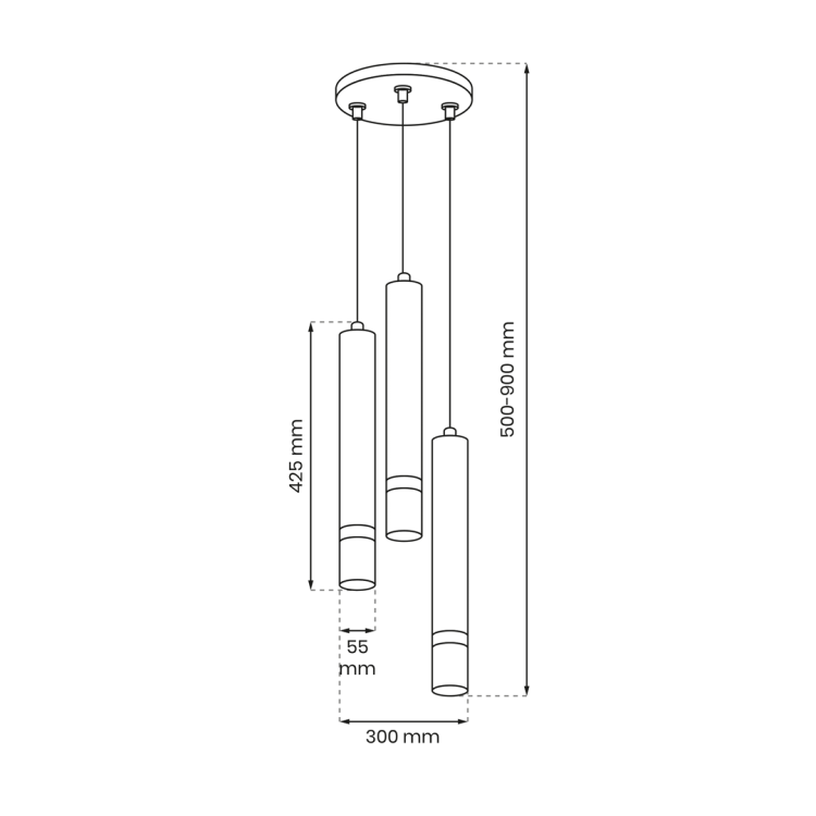 Lampa sufitowa wisząca natynkowa JOKER BLACK/CHROME 3xGU10 MLP8916 Milagro 3x GU10 50-90cm Spot oprawa oświetleniowa nowoczesna Industrialna Loft nawierzchniowa metal zwis czarny czarna chrom Inspiracje Premium