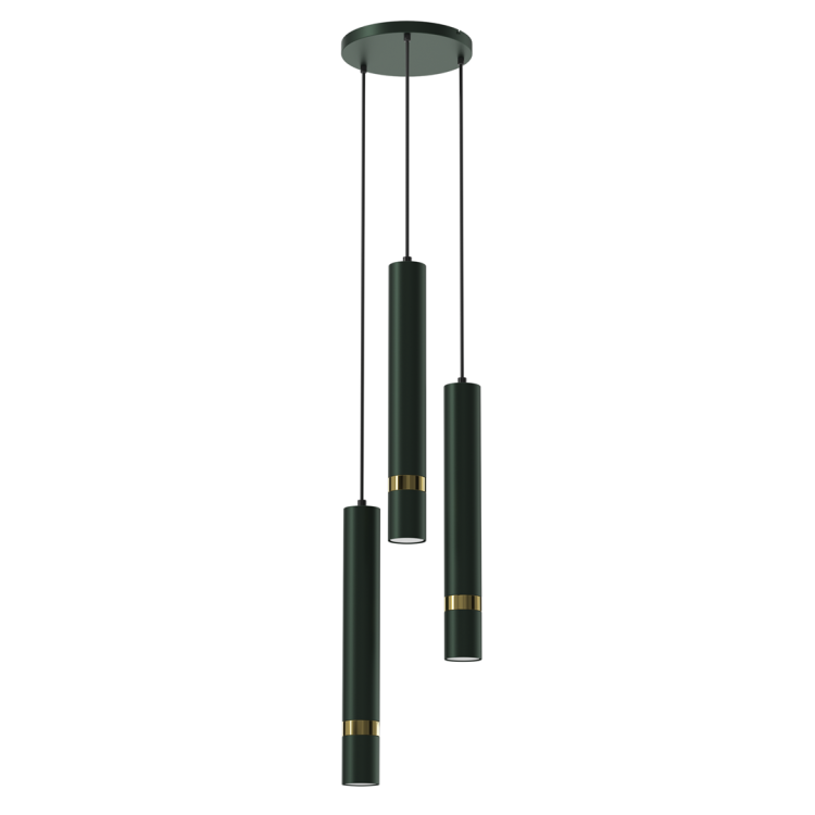 Lampa sufitowa wisząca natynkowa JOKER GREEN/GOLD 3xGU10 MLP8919 Milagro 3x GU10 50-90cm Spot oprawa oświetleniowa nowoczesna Industrialna Loft nawierzchniowa metal zwis zielony zielona złoty zielono złota Inspiracje Premium