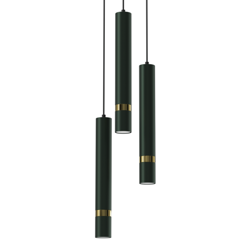 Lampa sufitowa wisząca natynkowa JOKER GREEN/GOLD 3xGU10 MLP8919 Milagro 3x GU10 50-90cm Spot oprawa oświetleniowa nowoczesna Industrialna Loft nawierzchniowa metal zwis zielony zielona złoty zielono złota Inspiracje Premium