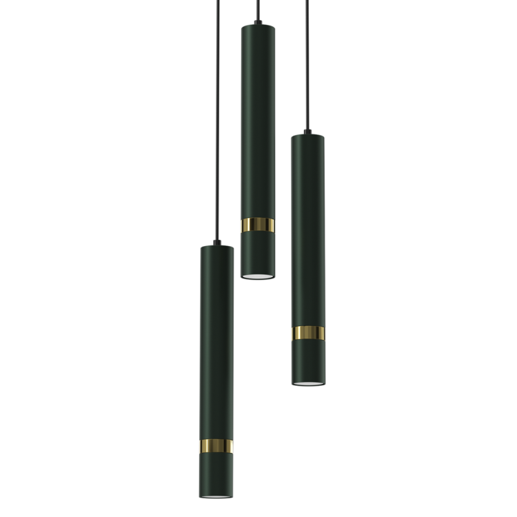 Lampa sufitowa wisząca natynkowa JOKER GREEN/GOLD 3xGU10 MLP8919 Milagro 3x GU10 50-90cm Spot oprawa oświetleniowa nowoczesna Industrialna Loft nawierzchniowa metal zwis zielony zielona złoty zielono złota Inspiracje Premium