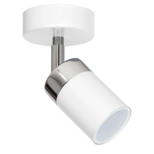 Lampa ścienno-sufitowa Kinkiet Industrialny Spot JOKER WHITE/CHROME 1xGU10 MLP898 Milagro 1x GU10 Loft nowoczesny metalowy sufitowa ścienna biały biała chrom pojedynczy Inspiracje Premium