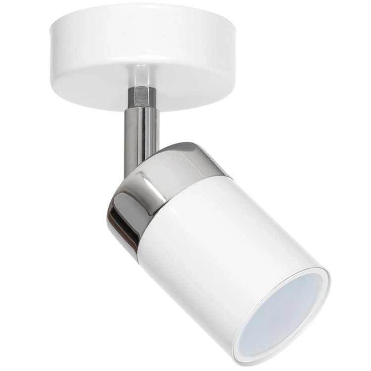 Lampa ścienno-sufitowa Kinkiet Industrialny Spot JOKER WHITE/CHROME 1xGU10 MLP898 Milagro 1x GU10 Loft nowoczesny metalowy sufitowa ścienna biały biała chrom pojedynczy Inspiracje Premium