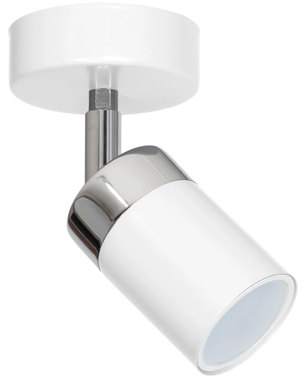 Lampa ścienno-sufitowa Kinkiet Industrialny Spot JOKER WHITE/CHROME 1xGU10 MLP898 Milagro 1x GU10 Loft nowoczesny metalowy sufitowa ścienna biały biała chrom pojedynczy Inspiracje Premium