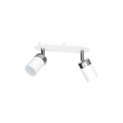 Lampa sufitowa listwa natynkowa JOKER WHITE/CHROME 2xGU10 MLP899 Milagro 2x GU10 24cm Spot oprawa oświetleniowa nowoczesna ścienna Industrialna Loft nawierzchniowa metal biały biała chrom Inspiracje Premium