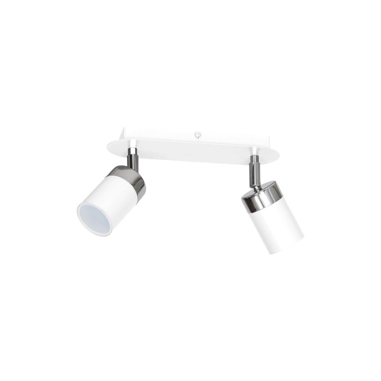 Lampa sufitowa listwa natynkowa JOKER WHITE/CHROME 2xGU10 MLP899 Milagro 2x GU10 24cm Spot oprawa oświetleniowa nowoczesna ścienna Industrialna Loft nawierzchniowa metal biały biała chrom Inspiracje Premium