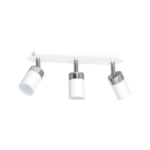 Lampa sufitowa listwa natynkowa JOKER WHITE/CHROME 3xGU10 MLP900 Milagro 3x GU10 34cm Spot oprawa oświetleniowa nowoczesna ścienna Industrialna Loft nawierzchniowa metal biały biała chrom Inspiracje Premium
