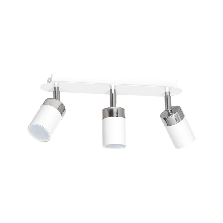 Lampa sufitowa listwa natynkowa JOKER WHITE/CHROME 3xGU10 MLP900 Milagro 3x GU10 34cm Spot oprawa oświetleniowa nowoczesna ścienna Industrialna Loft nawierzchniowa metal biały biała chrom Inspiracje Premium