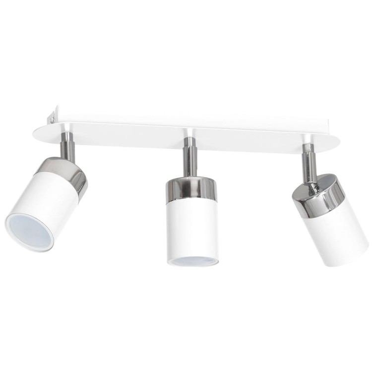 Lampa sufitowa listwa natynkowa JOKER WHITE/CHROME 3xGU10 MLP900 Milagro 3x GU10 34cm Spot oprawa oświetleniowa nowoczesna ścienna Industrialna Loft nawierzchniowa metal biały biała chrom Inspiracje Premium
