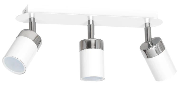 Lampa sufitowa listwa natynkowa JOKER WHITE/CHROME 3xGU10 MLP900 Milagro 3x GU10 34cm Spot oprawa oświetleniowa nowoczesna ścienna Industrialna Loft nawierzchniowa metal biały biała chrom Inspiracje Premium