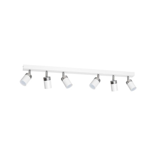Lampa sufitowa listwa natynkowa JOKER WHITE/CHROME 6xGU10 MLP908 Milagro 6x GU10 90cm Spot oprawa oświetleniowa nowoczesna ścienna Industrialna Loft nawierzchniowa metal biały biała Inspiracje Premium