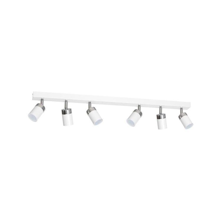Lampa sufitowa listwa natynkowa JOKER WHITE/CHROME 6xGU10 MLP908 Milagro 6x GU10 90cm Spot oprawa oświetleniowa nowoczesna ścienna Industrialna Loft nawierzchniowa metal biały biała Inspiracje Premium