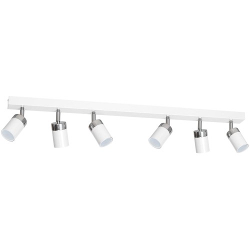 Lampa sufitowa listwa natynkowa JOKER WHITE/CHROME 6xGU10 MLP908 Milagro 6x GU10 90cm Spot oprawa oświetleniowa nowoczesna ścienna Industrialna Loft nawierzchniowa metal biały biała Inspiracje Premium