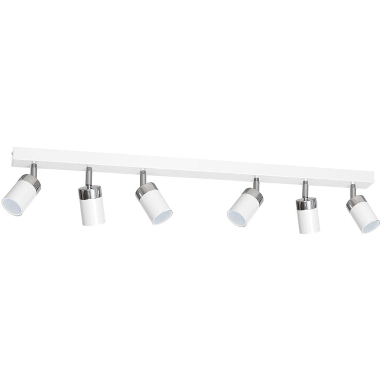 Lampa sufitowa listwa natynkowa JOKER WHITE/CHROME 6xGU10 MLP908 Milagro 6x GU10 90cm Spot oprawa oświetleniowa nowoczesna ścienna Industrialna Loft nawierzchniowa metal biały biała Inspiracje Premium