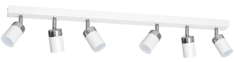 Lampa sufitowa listwa natynkowa JOKER WHITE/CHROME 6xGU10 MLP908 Milagro 6x GU10 90cm Spot oprawa oświetleniowa nowoczesna ścienna Industrialna Loft nawierzchniowa metal biały biała Inspiracje Premium