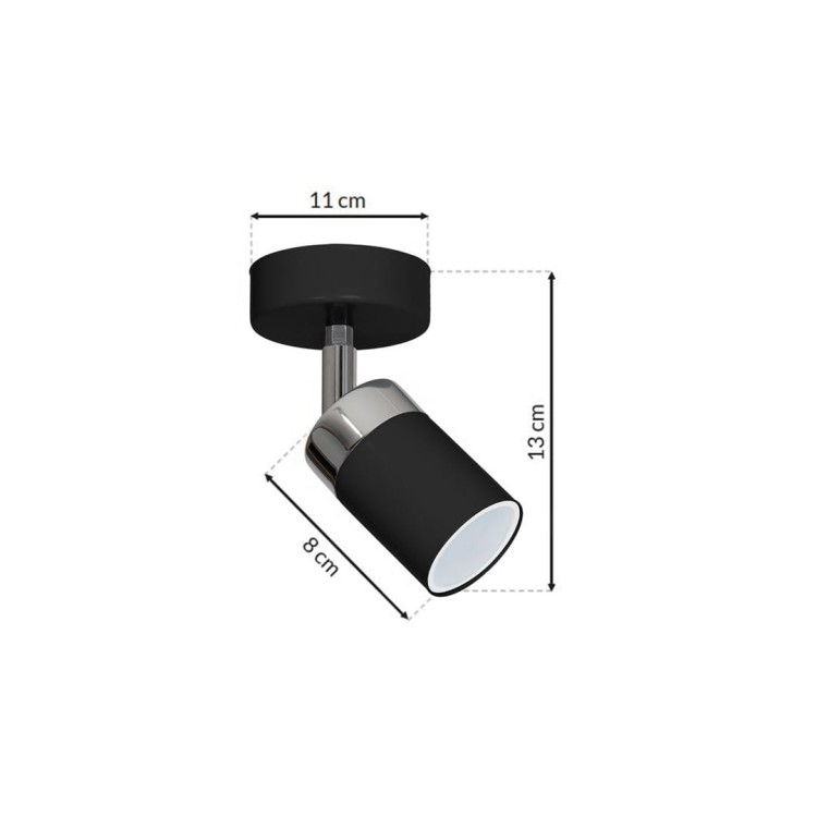 Lampa ścienno-sufitowa Kinkiet Industrialny Spot JOKER BLACK/CHROME 1xGU10 MLP910 Milagro 1x GU10 Loft nowoczesny metalowy sufitowa ścienna czarny czarna chrom pojedynczy Inspiracje Premium