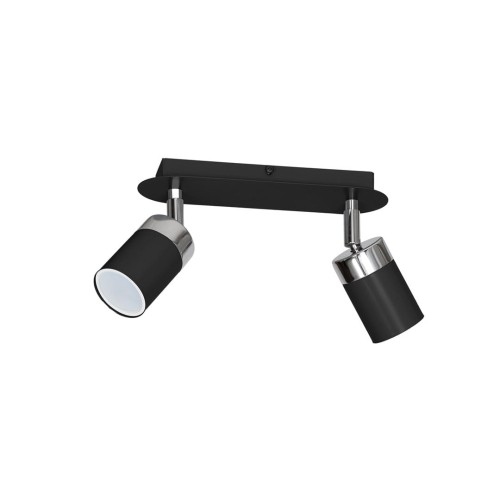 Lampa sufitowa listwa natynkowa JOKER BLACK/CHROME 2xGU10 MLP911 Milagro 2x GU10 24cm Spot oprawa oświetleniowa nowoczesna ścienna Industrialna Loft nawierzchniowa metal czarny czarna Inspiracje Premium