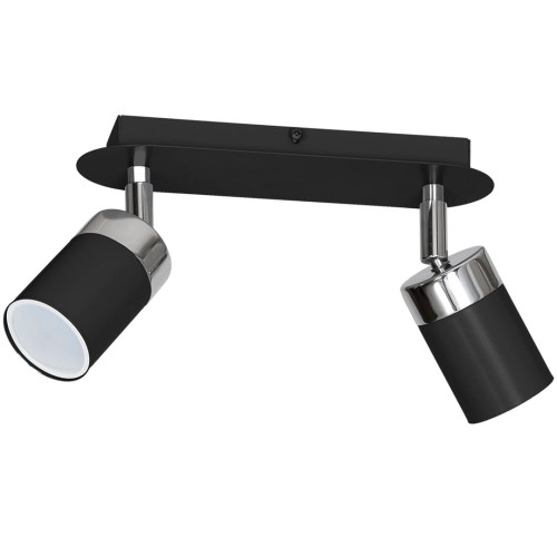 Lampa sufitowa listwa natynkowa JOKER BLACK/CHROME 2xGU10 MLP911 Milagro 2x GU10 24cm Spot oprawa oświetleniowa nowoczesna ścienna Industrialna Loft nawierzchniowa metal czarny czarna Inspiracje Premium