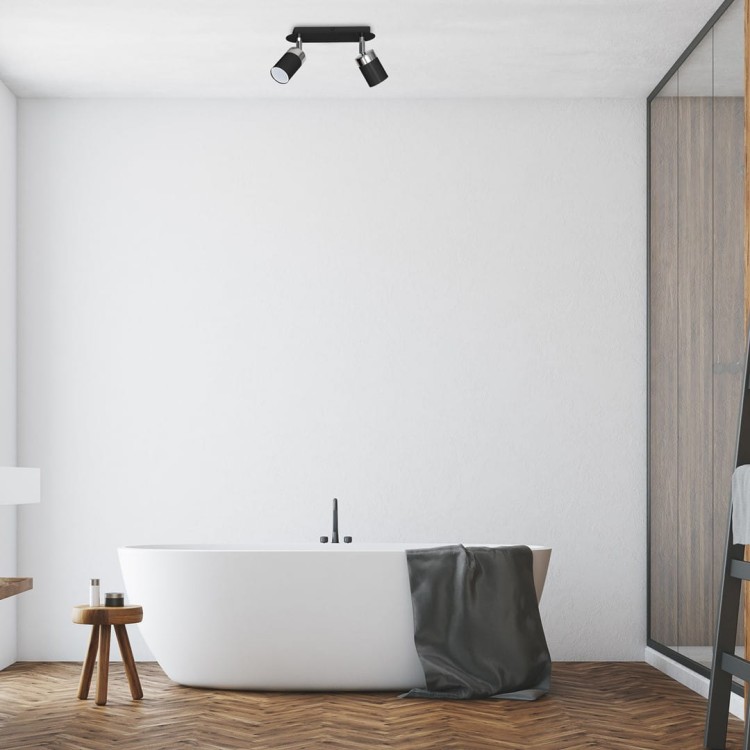 Lampa sufitowa listwa natynkowa JOKER BLACK/CHROME 2xGU10 MLP911 Milagro 2x GU10 24cm Spot oprawa oświetleniowa nowoczesna ścienna Industrialna Loft nawierzchniowa metal czarny czarna Inspiracje Premium