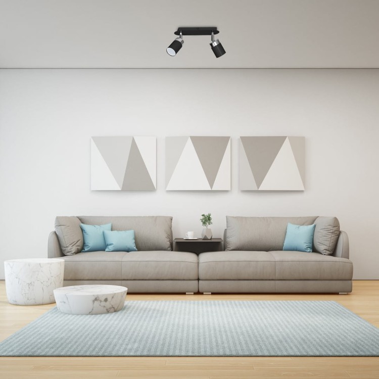 Lampa sufitowa listwa natynkowa JOKER BLACK/CHROME 2xGU10 MLP911 Milagro 2x GU10 24cm Spot oprawa oświetleniowa nowoczesna ścienna Industrialna Loft nawierzchniowa metal czarny czarna Inspiracje Premium