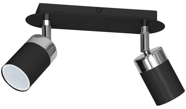 Lampa sufitowa listwa natynkowa JOKER BLACK/CHROME 2xGU10 MLP911 Milagro 2x GU10 24cm Spot oprawa oświetleniowa nowoczesna ścienna Industrialna Loft nawierzchniowa metal czarny czarna Inspiracje Premium