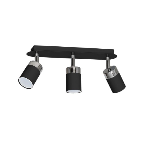 Lampa sufitowa listwa natynkowa JOKER BLACK/CHROME 3xGU10 MLP912 Milagro 3x GU10 34cm Spot oprawa oświetleniowa nowoczesna ścienna Industrialna Loft nawierzchniowa metal czarny czarna chrom Inspiracje Premium