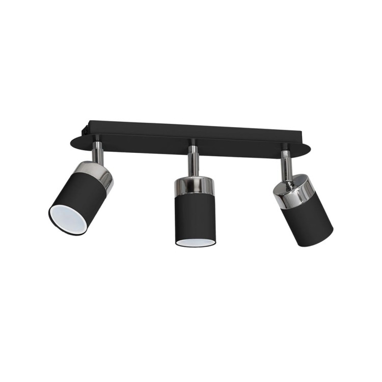 Lampa sufitowa listwa natynkowa JOKER BLACK/CHROME 3xGU10 MLP912 Milagro 3x GU10 34cm Spot oprawa oświetleniowa nowoczesna ścienna Industrialna Loft nawierzchniowa metal czarny czarna chrom Inspiracje Premium