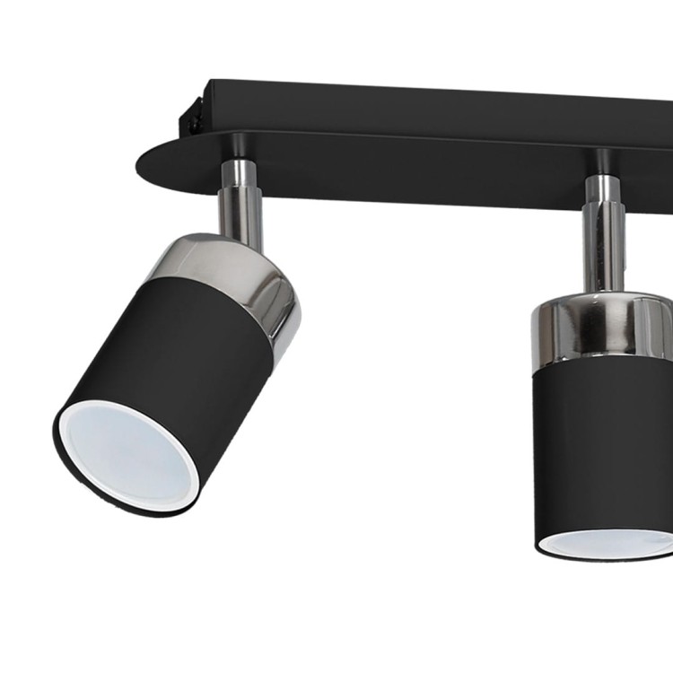 Lampa sufitowa listwa natynkowa JOKER BLACK/CHROME 3xGU10 MLP912 Milagro 3x GU10 34cm Spot oprawa oświetleniowa nowoczesna ścienna Industrialna Loft nawierzchniowa metal czarny czarna chrom Inspiracje Premium
