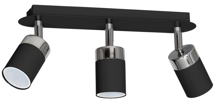 Lampa sufitowa listwa natynkowa JOKER BLACK/CHROME 3xGU10 MLP912 Milagro 3x GU10 34cm Spot oprawa oświetleniowa nowoczesna ścienna Industrialna Loft nawierzchniowa metal czarny czarna chrom Inspiracje Premium