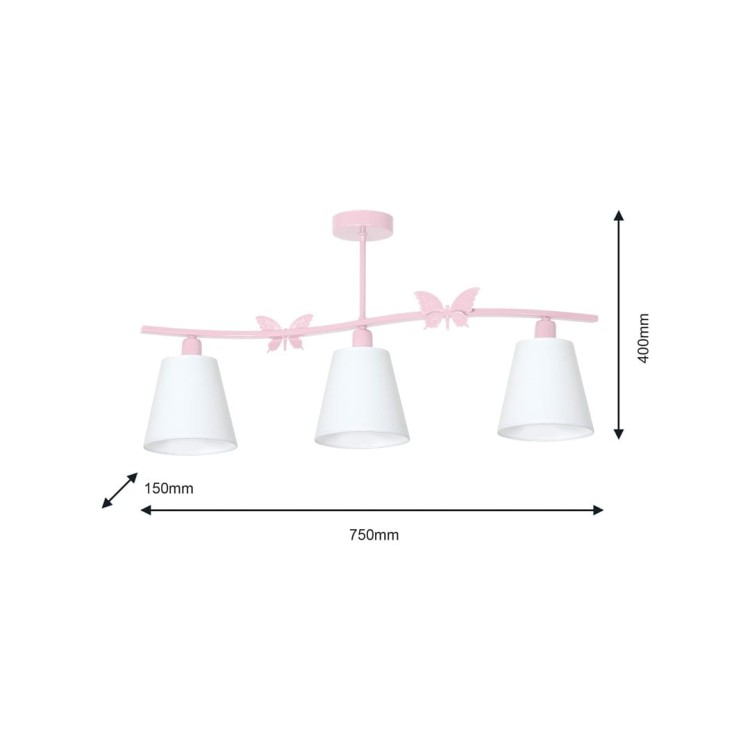 Żyrandol ALICE PINK 3xE14 MLP979 Milagro