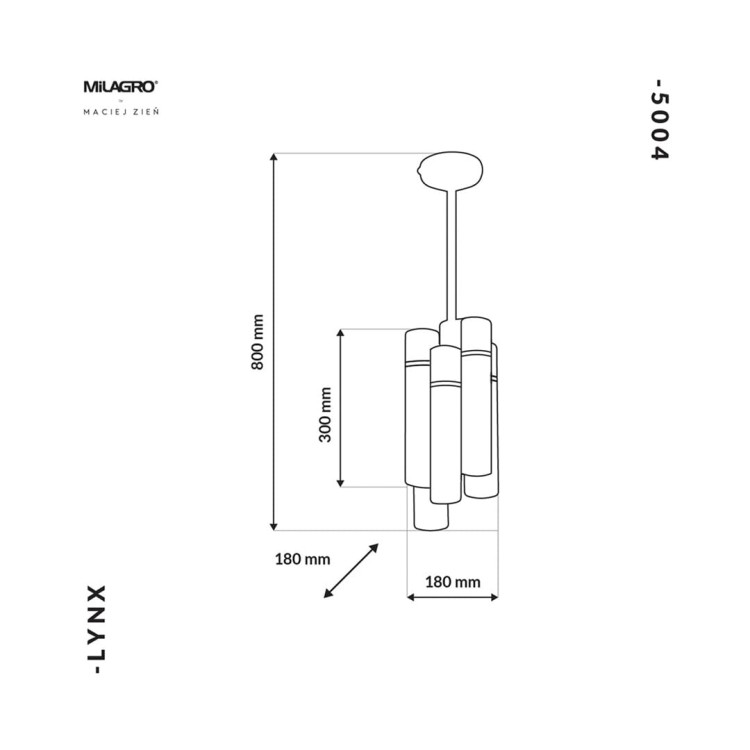 Lampa Wisząca LYNX 12xE14 MZ5004 Milagro