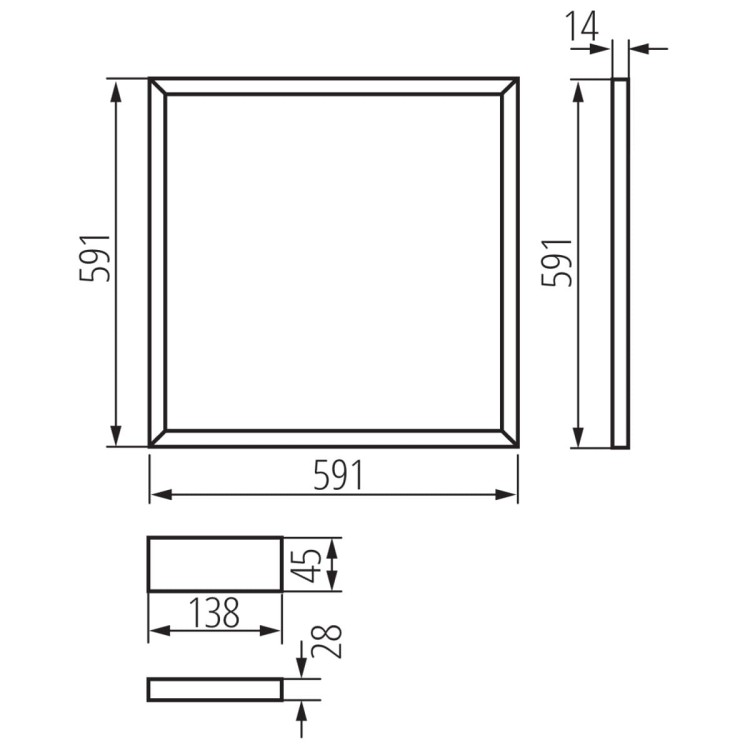 Ramka oświetleniowa LED AVAR 6060 40W-CW 26771 Kanlux 6000K nowoczesna do sufitu z kasetonów 60x60cm sufitowa barwa zimna